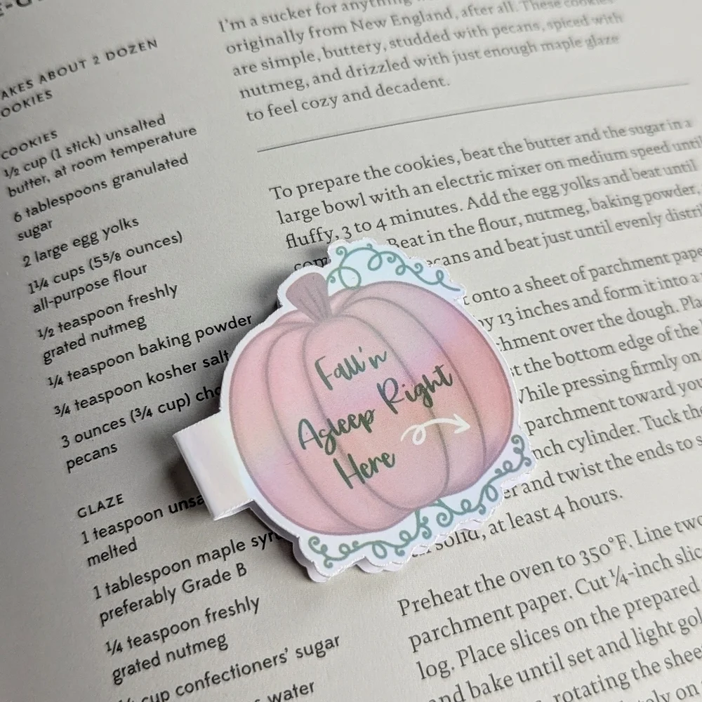 Pumpkin Magnetic Bookmarks Readers Book lovers Fall Autumn Pink Books Set Of 4